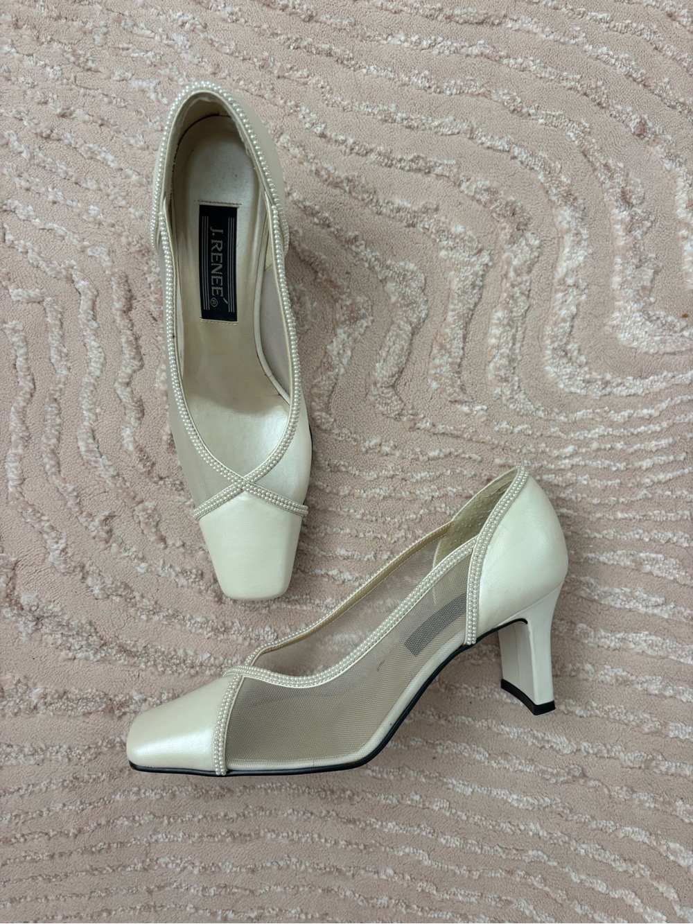 J. Reneé vintage ivory pearl heels